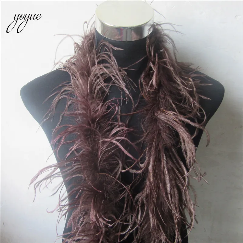 YOYUE 2 м 1 полоса пушистые натуральные перья страуса боа качество пушистые костюмы/отделка для вечерние/костюм/шаль/доступны