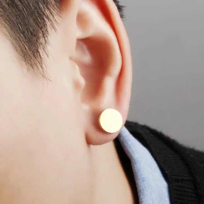 Buy Stainless Steel Round Stud Earrings Fashion Cool