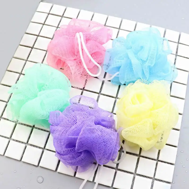 

Hot!!! 1Pc Flower Mesh Bath Puff Body Exfoliating Massage Scrubber Shower Ball Sponge Beauty Bath Shower Random Color