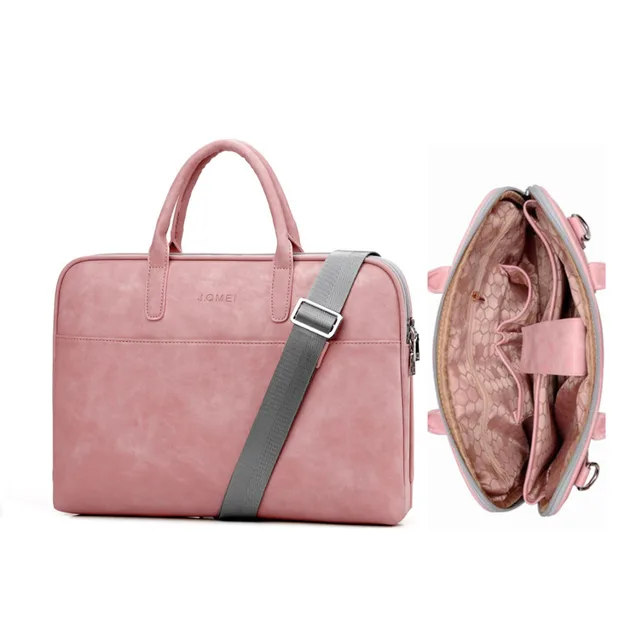 Brand Bag for MacBook air 13 pro 15.4 Leather bag for Lenovo Women Shoulder Laptop bag 13.3 14 15 15.6 17.3 inch Men waterproof