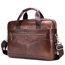 Сумка для ноутбука из натуральной кожи, 14 дюймов, мужской портфель, коричневый, черный, мужская сумка на плечо для компьютера, мужские сумки для работы