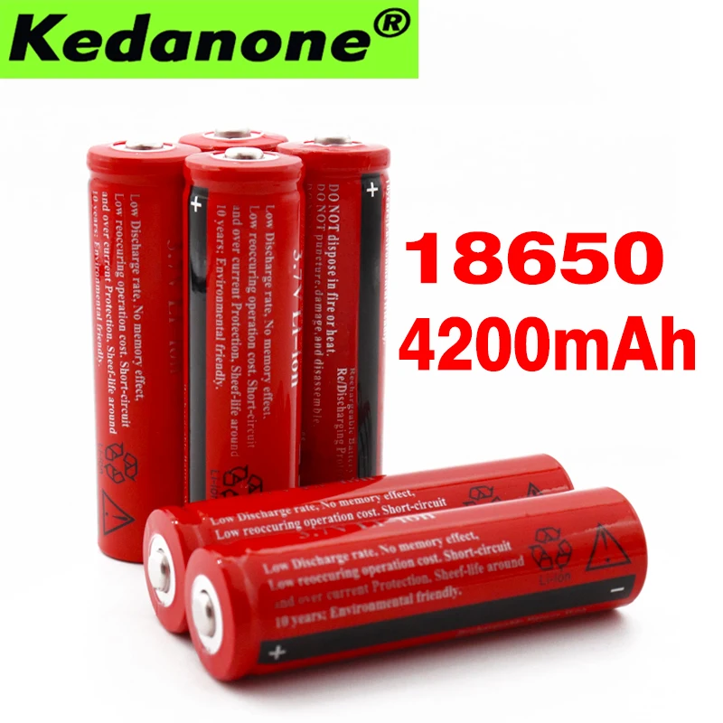 

2~50pcs 100% new original 18650 Battery 18650 Rechargeable Battery 4200 mAh 3.7V Battery For LED Flashlight Torch