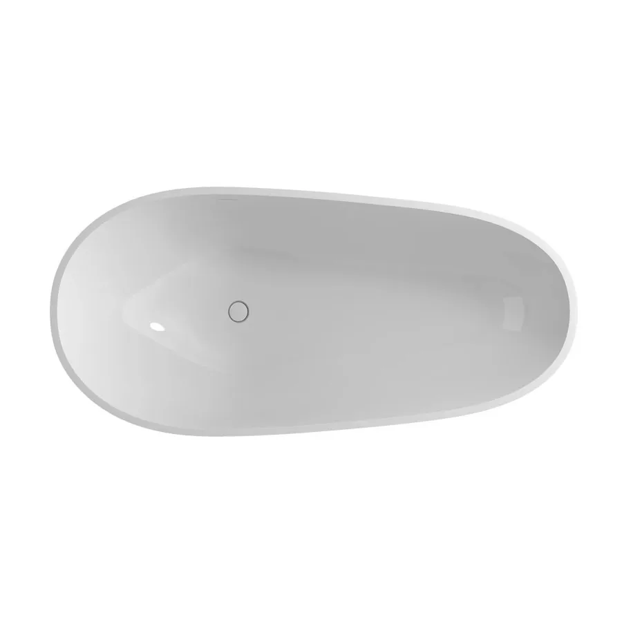 1800 X 820 X 540 MM PAZZO STONE SOLID SURFACE FREESTANDING BATHTUB EXTERNAL BLACK INSIDE WHITE OVAL CORIAN SOAKING TUB 1005A 4