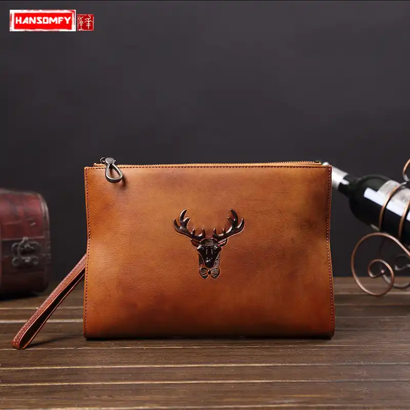 men's leather clutch purse
