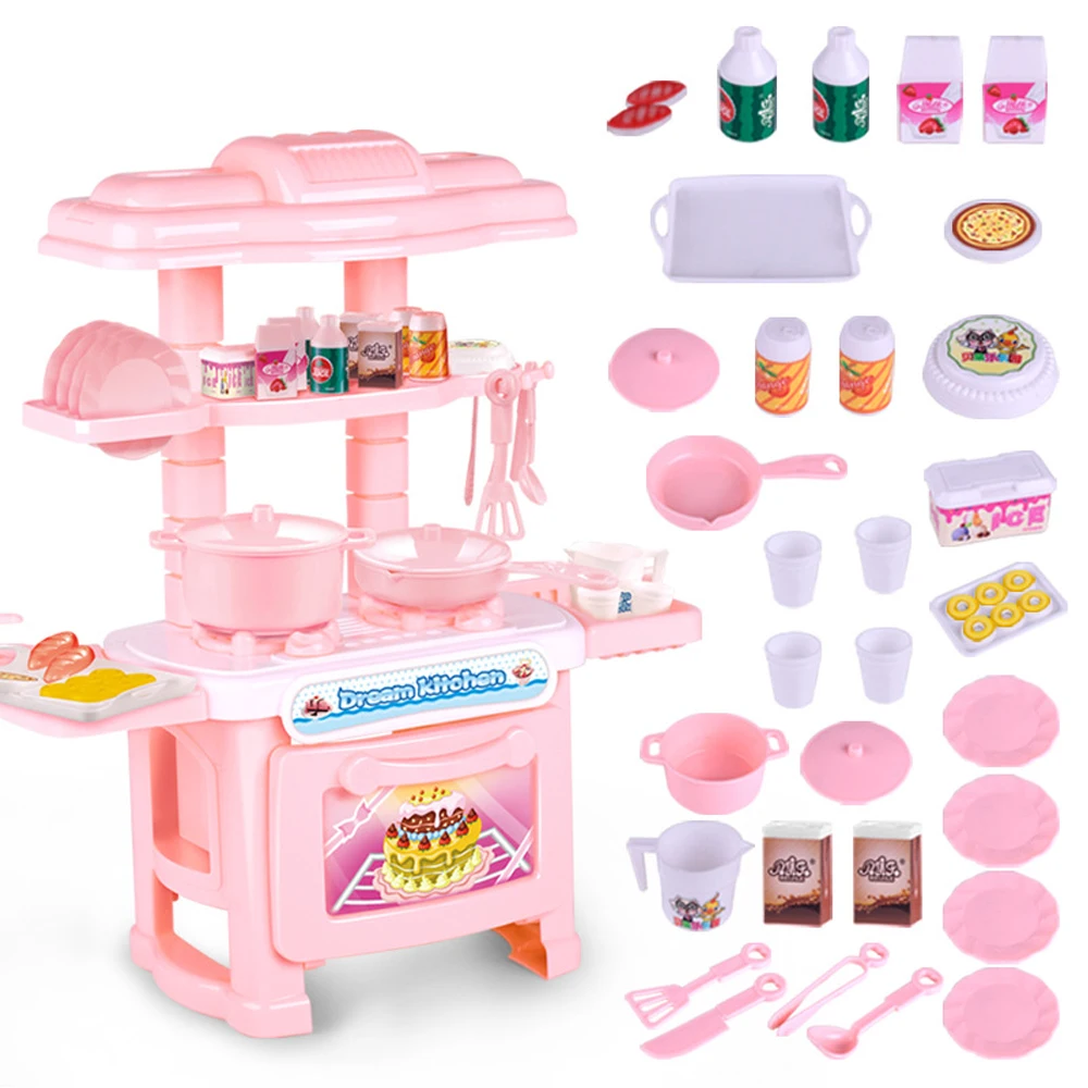 

Miniature Kitchen Plastic Pretend Play Food Children Kids Toys for Girls Boys Simulation Cooking Cookware Kitchen Baby Toys Set