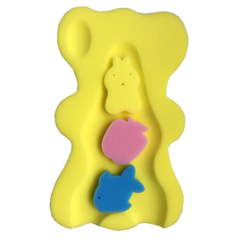 Детское мягкое губчатое сиденье для ванны, милый Противоскользящий пенопластовый коврик, поддержка тела, детская подушка, губка, продукты для ванной - Цвет: Yellow