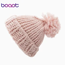 Шапки унисекс из грубой шерсти, зимние теплые шапки ручной работы из искусственного меха с помпоном, вязаные шапки, повседневные брендовые шапки для мужчин и женщин Skullies