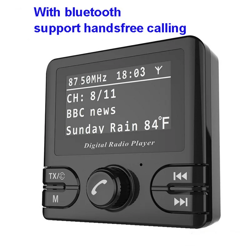 

Auto Parts Car Radio Radio Receiver FM Transmitter Bluetooth Handsfree In Car DAB Radio Tuner with Antenna Support TF Card