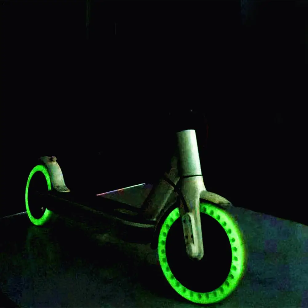 

Night Fluorescent Wheel for Xiaomi Mijia M365 Scooter Skateboard Front Tyre Shock Absorber Rubber Solid Hole Tires Luminous 25
