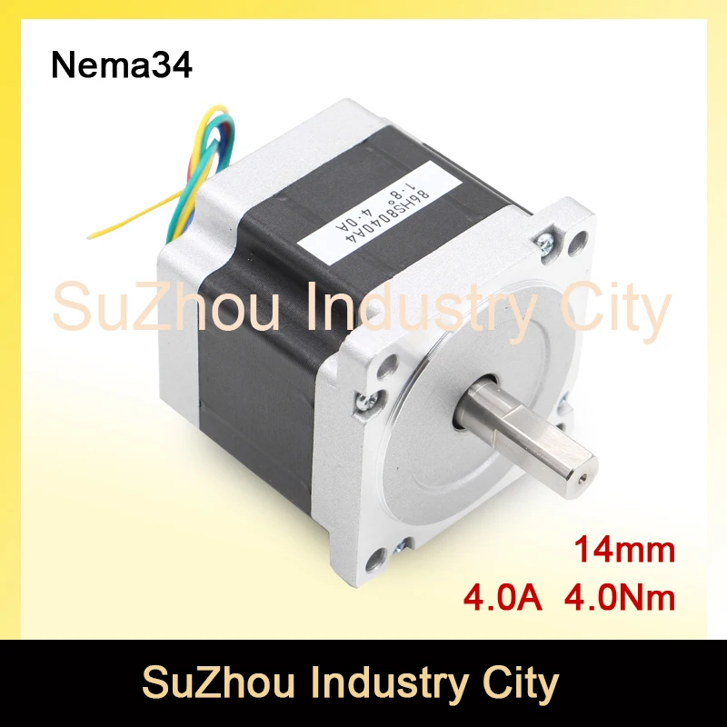 

NEMA34 CNC stepper motor 86X80mm 4N.m 4A shaft 14mm nema34 for sale stepping motor 572Oz-in for CNC engraving machine 3D printer