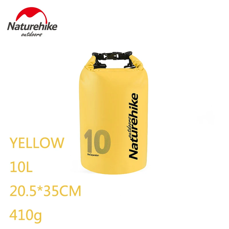 Naturehike 10L 15L 25L водонепроницаемая сумка ПВХ сухая Сумка Пляжная уличная походная спортивная сумка для плавания - Цвет: Yellow 10L