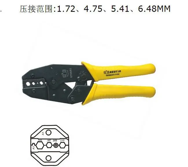 BESTIR taiwan made excellent 1.72,4.75,5.41,6.48mm*mm crimping pliers