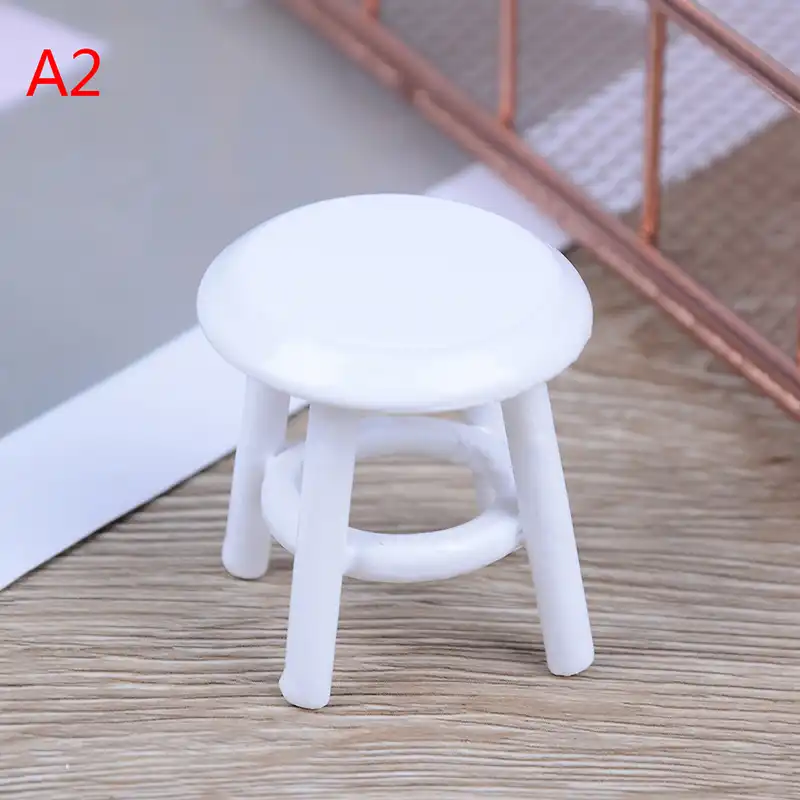 1Pc 1//12 Dollhouse miniature wooden stool chair furniture accessories deODFS