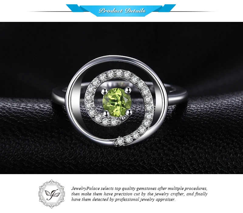 nose ring JewelryPalace Circle Natural Peridot 925 Sterling Silver Cocktail Ring for Women Gemstone Fine Jewelry Anniversary Birthday Gift dior ring