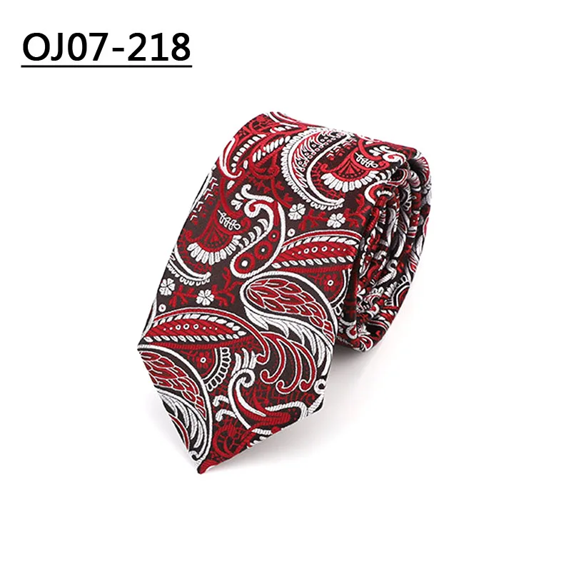 OJ07-218 YISHLINE Factory 7 см галстуки Пейсли жаккардовые галстуки для мужчин Свадебная вечеринка белая рубашка Жених Длинный Галстук Свадебные аксессуары - Цвет: OJ07-218