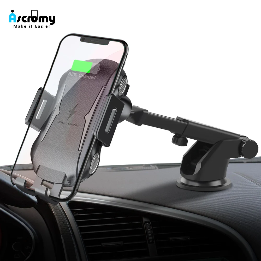 

Ascromy 10w Qi Wireless Fast Car Charger For Huawei Mate 20 Pro P30 Pro Xiaomi Mi 9 Samsung S10 Infrared Induction Phone Holder