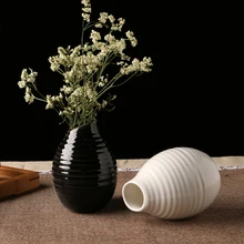 Белая/черная керамическая ваза для домашнего декора, Настольная Ваза в форме капли, цветочные горшки ручной работы, свадебные вазы