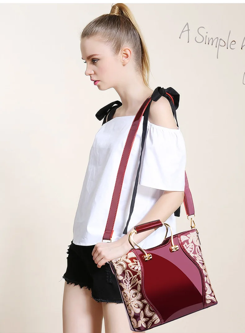 Ainvoev, новая мода, роскошные брендовые сумки из искусственной кожи, Сумка с блестками, Женская Блестящая сумка с вышивкой, дизайнерские сумки на плечо