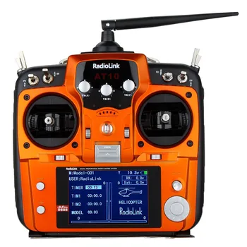 

RadioLink AT10 RC Transmitter 2.4G 10CH Remote Control System with R12DS Receiver PRM-01 Voltage Return Module for RC Helicopter