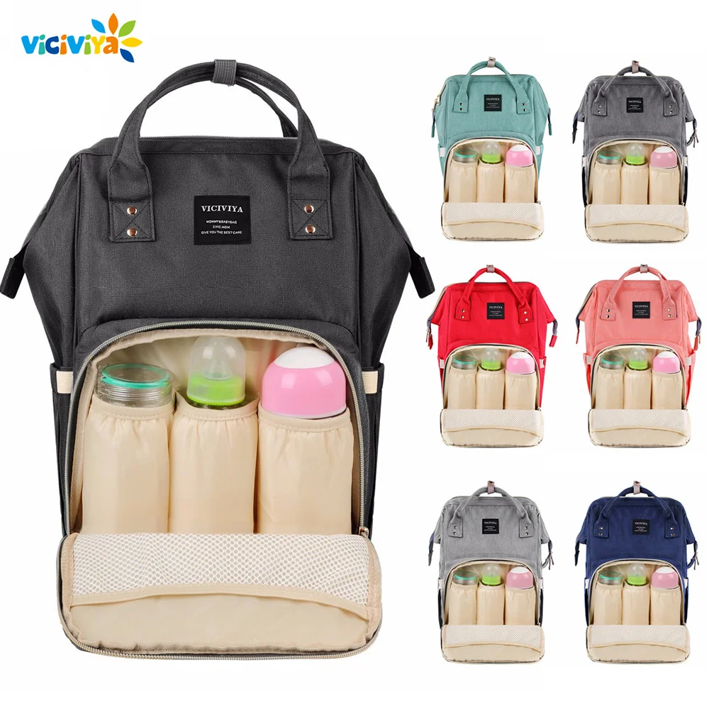 

VICIVIYA Mummy Bag Large Anti-theft Maternity Nappy Diaper Bags Solid Travel Outdoor Waterproof Backpack Portable for Baby Cart