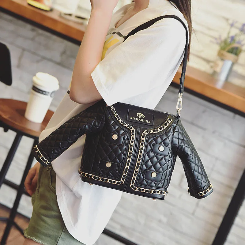 Fahsion Women Chains Shoulder Bags Clothes Shape Female Exquisite PU Handbag Lady Travel Casual Crossbody Vacation Tote SS3433 (2)