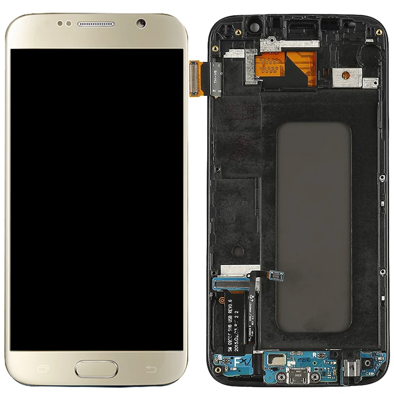 Супер AMOLED ЖК для samsung Galaxy S6 ЖК-экран с рамкой SM-G920F ЖК-дисплей кодирующий преобразователь сенсорного экрана в сборе
