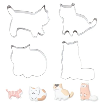 

1 Pcs Stainless Steel Cat Kitten Shaped Mould Baking Mold Cookie Biscuit Decor Accessory SDF-SHIP