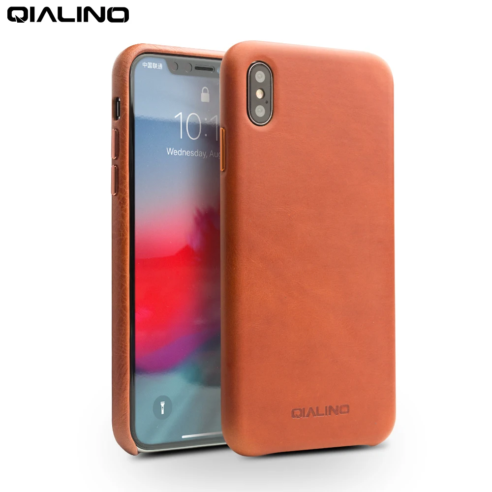 Qialino высокий класс кожаный чехол для iPhone XS Max ультра тонкий натуральная кожа
