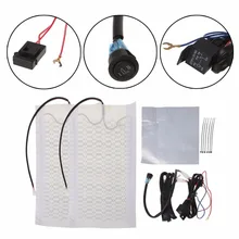 2 шт. 1 место 12 В Универсальный углеродного Волокно высокая/низкая подушки сиденья с подогревом с круглым обогреватель переключатель теплые зимние для авто c45