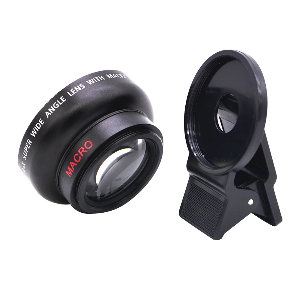 Wide Angle Lens 0.45X & 10X Macro Lenses Clip on Cell Phone Camera Kit for iPhone X 8 7 6 Plus, iPad Tablet, Samsung, Huawei