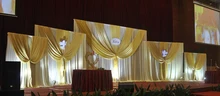 Large White Wedding Backdrops Curtain with Five Detachable Swag Party Decoration Background Curtain