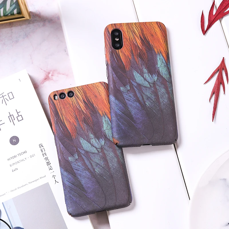 Жесткий чехол с птичьими желто синими перьями для XIAOMI MI9 MI9SE MI8 MI8SE MI8LITE MIX3 MIX2S