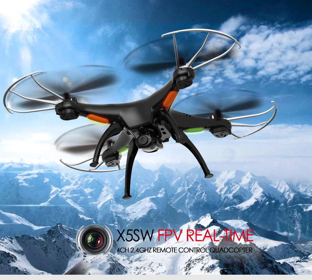 Квадрокоптер с камерой SYMA X5SW Drone HD FPV Wifi в Режиме реального времени Дистанционного Управления Вертолет 2.4 ГГц 4CH Дрон Quadcopter