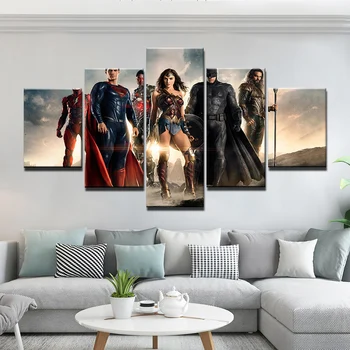

Canvas HD Prints Posters Home Decor Wall Art Painting 5 Panels American super hero Pictures For Living Room Framework