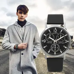 2019 Новая мода часы кварцевые для мужчин часы синий стекло кожаный ремешок для часов для мужчин наручные часы дешевые Relogio Masculino Лидер продаж