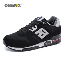 Onemix hombres retros 750 zapatos corrientes entrenadores zapatillas de deporte de las mujeres de cuero de goma femeninos respirables caminar trotar zapatos ue 36-44