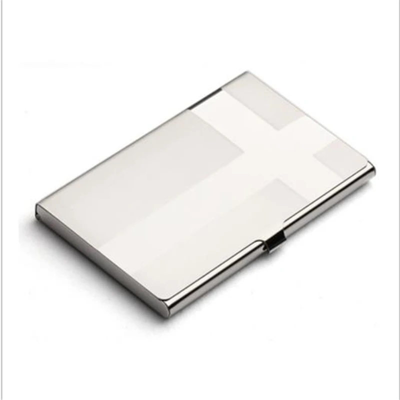 1pc Creative Business Card Case Stainless Steel Aluminum Holder Metal Box Cover Credit Men Business Card Holder Metal Wallet - Цвет: Темно-серый