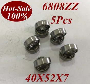 

5pcs Low noisy 6808zz 6808Z 6808-ZZ 40X52X7 Deep groove ball bearing micro miniature small bearing motor bearing