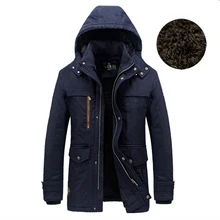 Новое поступление Мужская парка пальто с меховой подкладкой зимняя куртка мужская верхняя одежда брендовая парка военные куртки с капюшоном толстые пальто и куртки