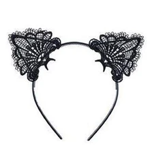 Hthl-повязка на голову ободок с ушками сексуальные аксессуары для волос из кружева вечерние украшения для волос подарок любви