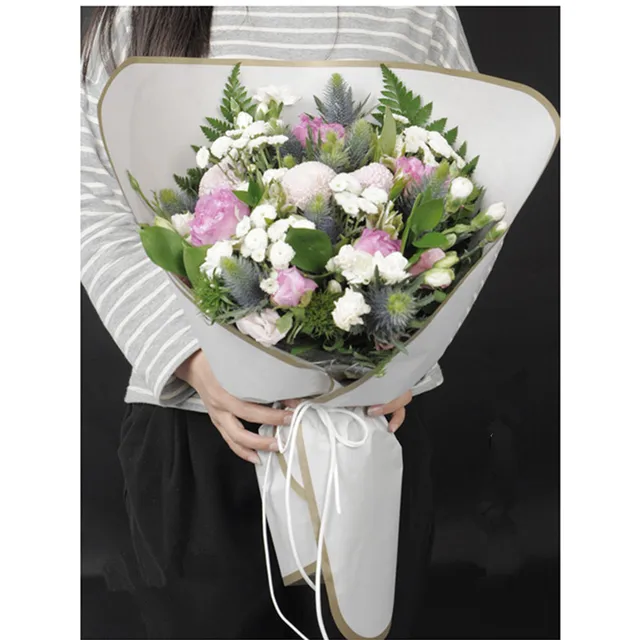 round corner flower packaging paper circle floristic bouquet pink flower wrapping paper