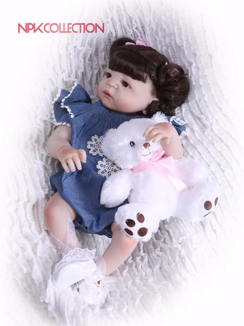 

NPKCOLLECTION New Hairstyle Girl Doll Full Silicone Body Lifelike Bebes Reborn Princess Girl Doll Handmade Baby Toy Kids Gifts