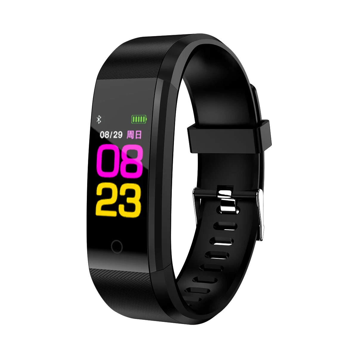 Умные фитнес-часы с шагомером, водонепроницаемые, Bluetooth, монитор сердечного ритма, спортивные, для бега, шагомер для IOS Andriod, фитнес-часы - Цвет: Черный