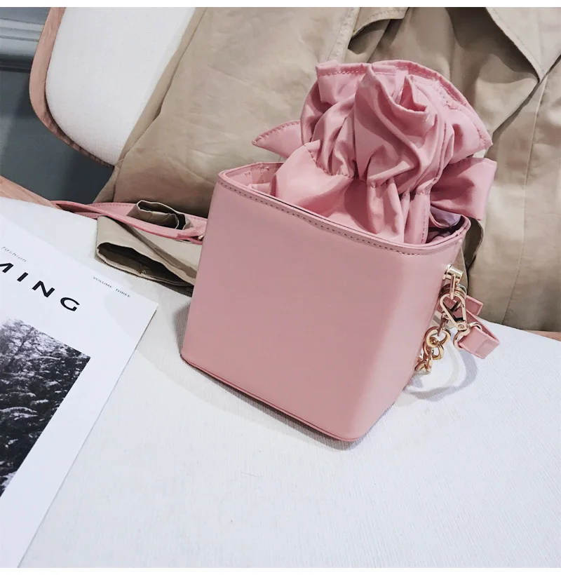 Toposhine, модная сумка в форме коробки, одноцветная, из искусственной кожи, для женщин, с клапаном, с бантом, открытая, милая, для девушек, сумка на плечо, мини, для макияжа, сумочка для подарка
