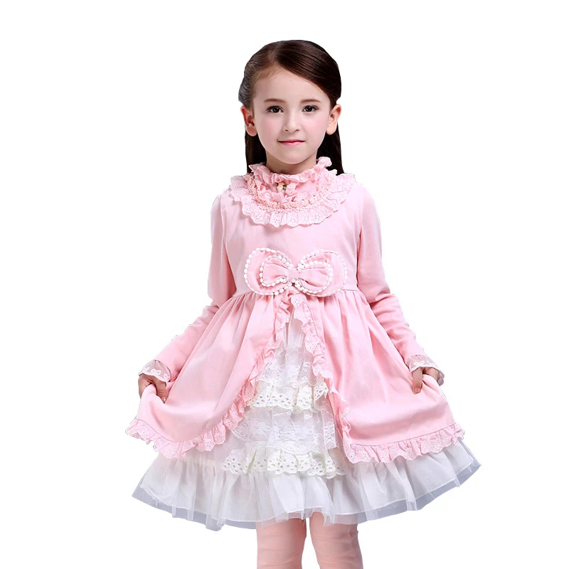 Autumn Girls Dress Kids Princess Dress for Girls Baby Cotton Lace Bow Layered Royal Costume for Daughter High Quality 3y-10y цена Autumn Girls Dress Kids Princess Dress for Girls Baby Cotton Lace Bow Layered Royal Costume for Daughter High Quality 3y-10y цены онлайн
