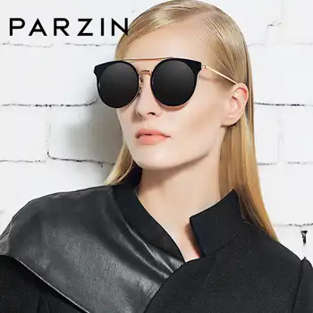 PARZIN Brand Retro Round Frame Double beam Polarized Sunglasses Women\'s Fashion Colorful Eyewear Female \'s Driving Glasses9666 - Category 🛒 Apparel Accessories