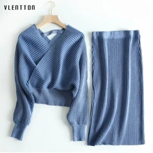 2019 New Sexy 2 Piece Set Women V-Neck Long sleeve Sweater + Sweater Skirt Pink Set Spring autumn Casual Knitted Suit Female 2019 New Sexy 2 Piece Set Women V-Neck Long sleeve Sweater + Sweater Skirt Pink Set Spring autumn Casual Knitted Suit Female