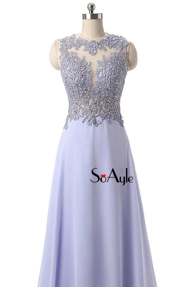 SoAyle реальное изображение Vestidos de festa A-Line Выпускные платья с открытой спиной бисероплетение кружевное шифоновое длинное официальные платья для женщин