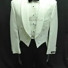 Индивидуальный заказ для измерения Iovry вечерние фраки лацканами наклонной формы, заказ off-белый свадебный Фрак костюм, классические брюки жениха Смокинги для женихов