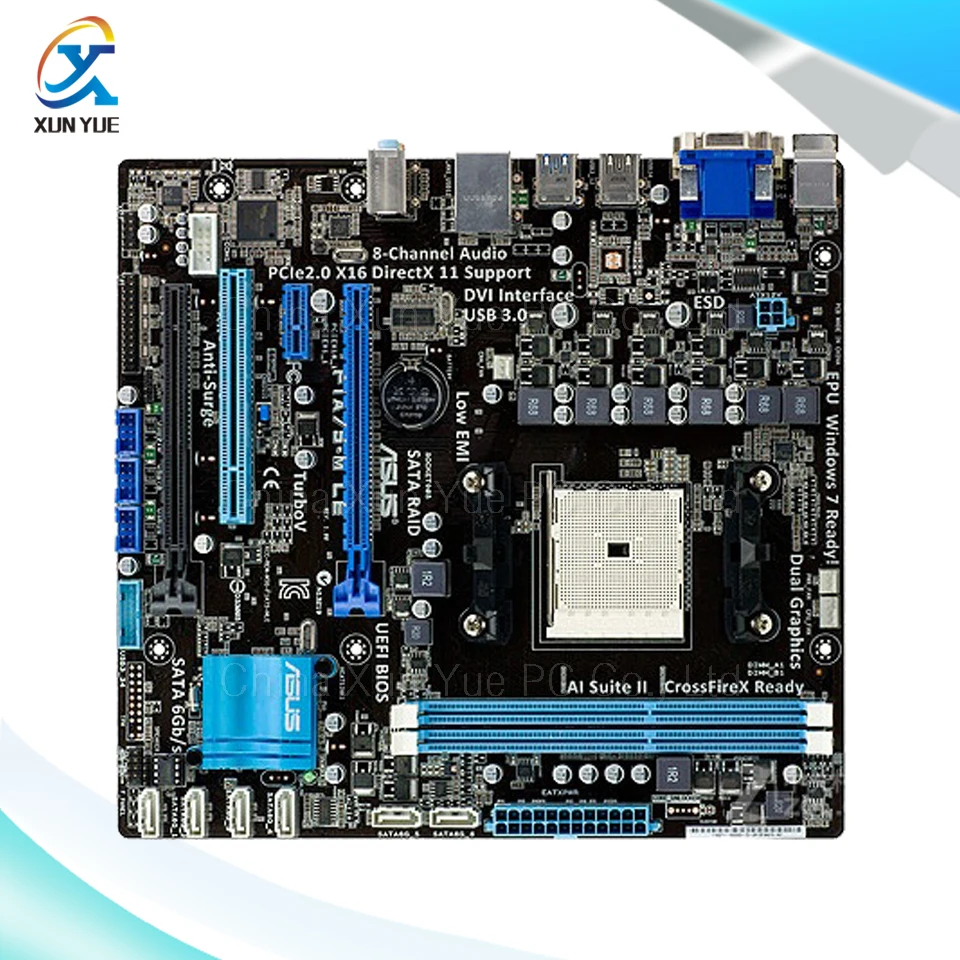

For Asus F1A75-M LE Original Used Desktop Motherboard For AMD A75 Socket FM1 For DDR3 32G SATA3 USB3.0  uATX